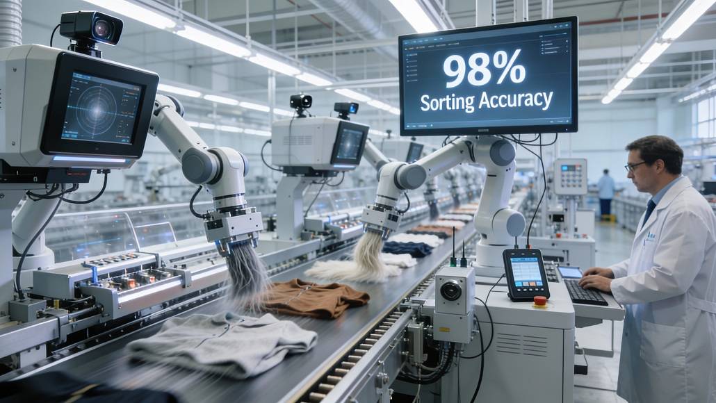 sorting technologies NIR RFID textile recycling automation accuracy efficiency