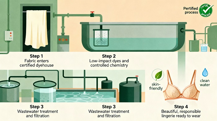 Low-Impact Dyeing Process Illustration