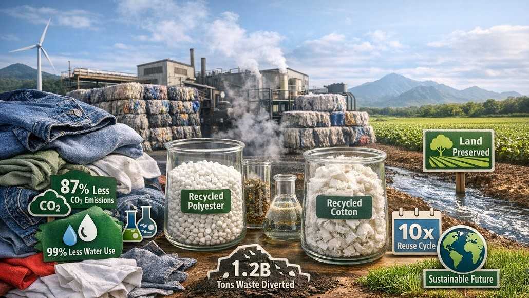 environmental benefits carbon savings textile recycling