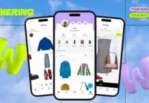 Google and eBay Fund Whering AI Wardrobe Platform with $7M Promo image: three smartphone screens showing a wardrobe app with outfits against a blue sky background, the slogan 'Your Wardrobe Your Way'.